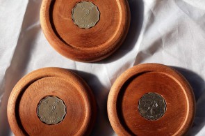 Mahogany bar coasters